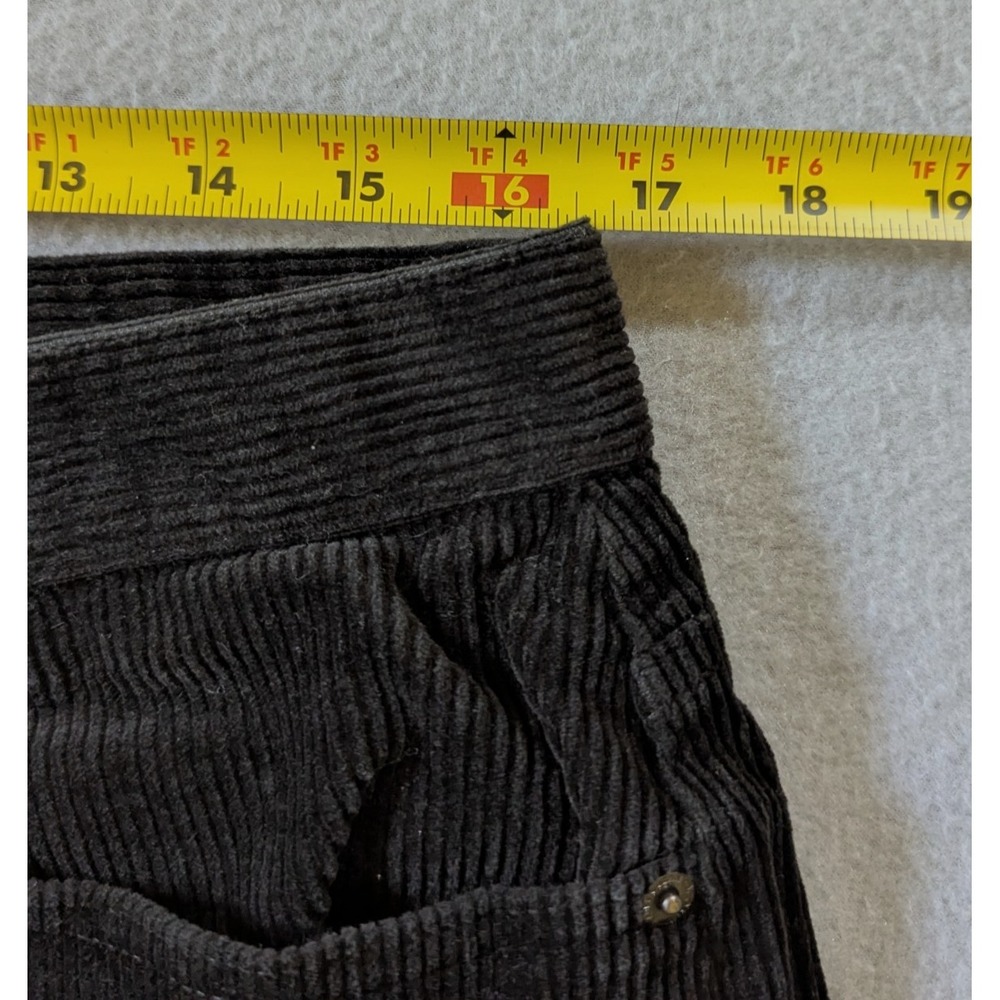 Lauren Jeans Co Corduroy Pants Womens 14P Black Stretch Classic Straight Leg - Picture 8 of 9